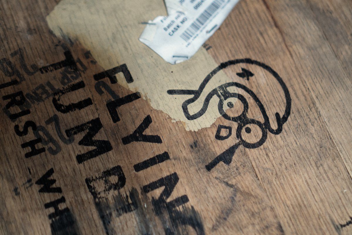 A cask head stencilled with a family name