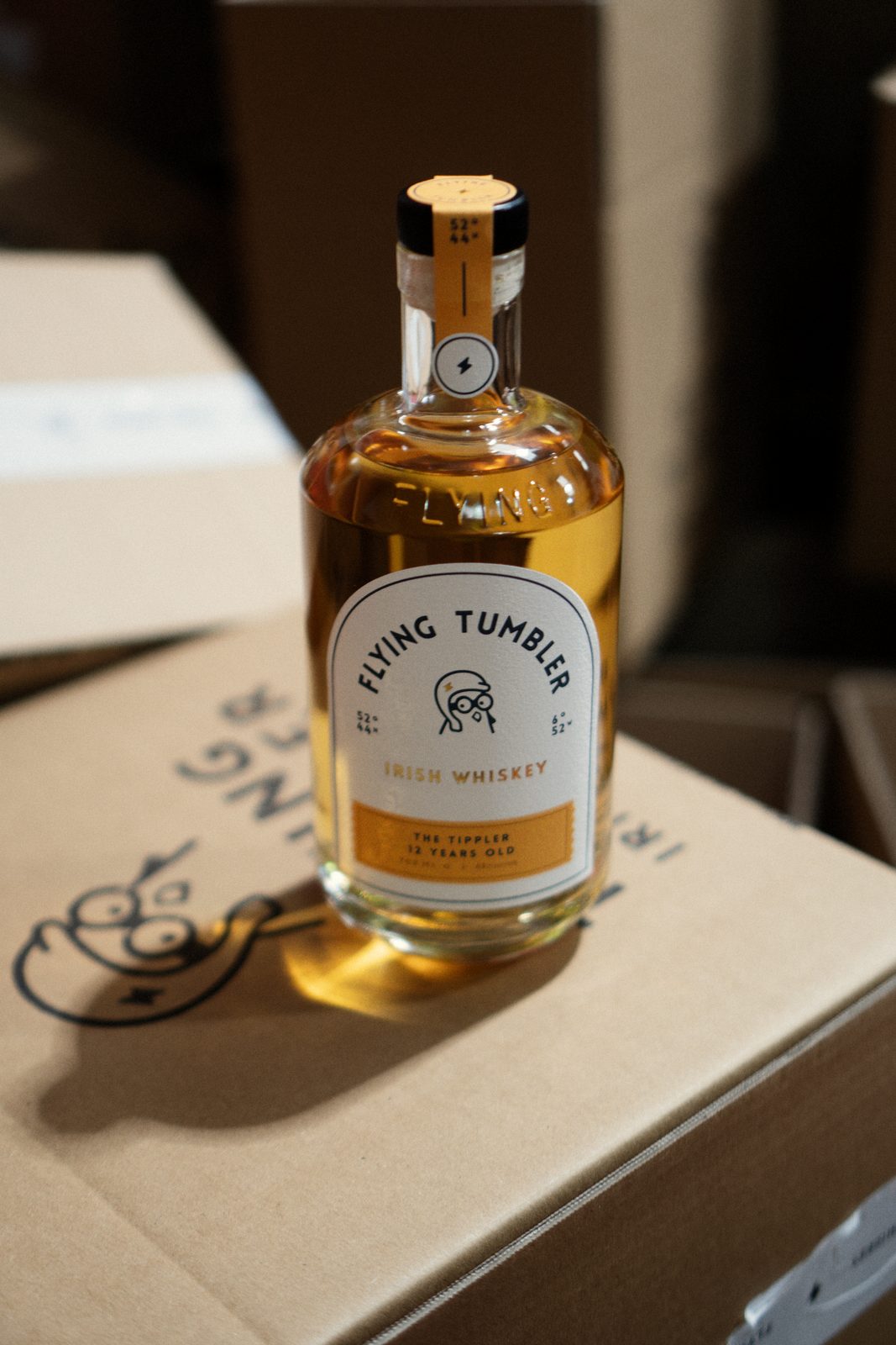 The Tippler on stacked boxes