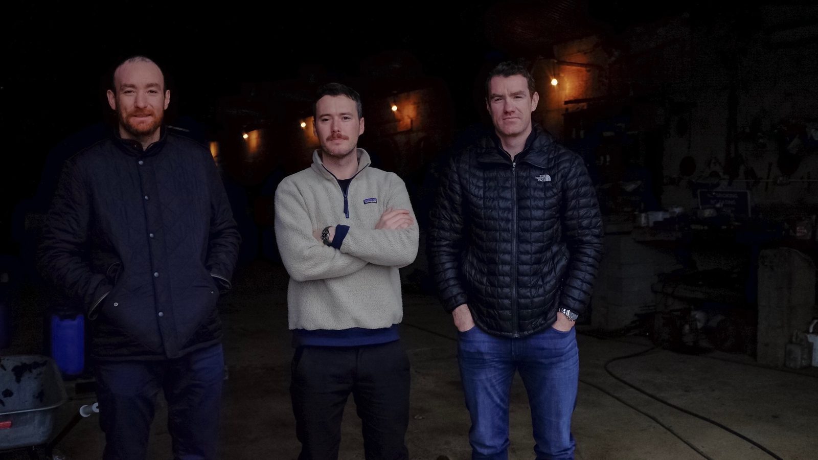 The three founders at the barn